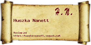 Huszka Nanett névjegykártya